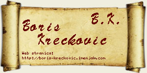 Boris Krečković vizit kartica